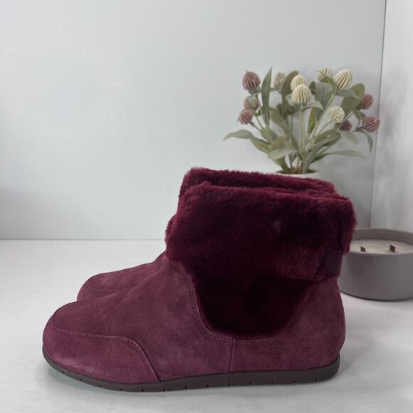 Vionic Maizie Suede Faux Fur Pull On Slipper Boots Orthotic Women's US 7M NWOB - Picture 1 of 10